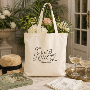 Club Ninety Vintage 90th Birthday Tote Bag