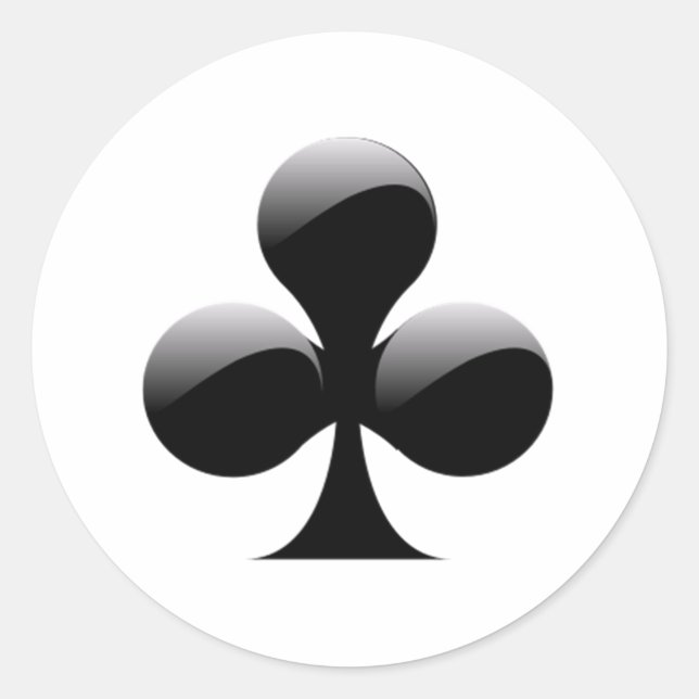 Club Playing Cards Classic Round Sticker (Front)