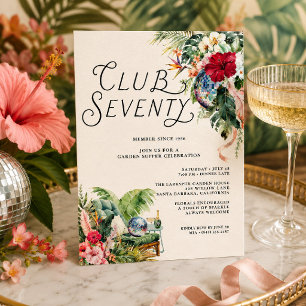Club Seventy Conservatory Soirée 70th Birthday Invitation