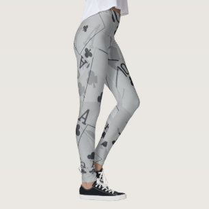 Club Straight Flush, Ladies Poker Cards Leggings