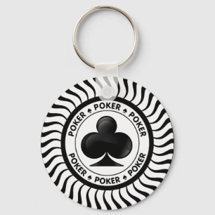 Club Suit Poker Chip Key Ring