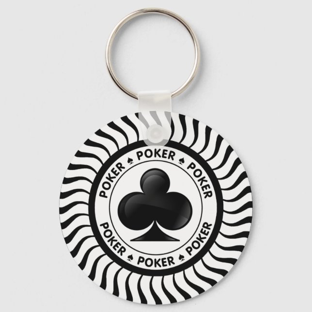 Club Suit Poker Chip Key Ring (Front)
