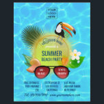 Club Summer Beach Party custom add photo and logo Flyer<br><div class="desc">Personalised Beach Party Invitation Flyers versatile for any type of club/association or organisation.</div>