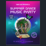 Club Summer Dance Music Party add photo Flyer<br><div class="desc">Personalised Dance Party Invites versatile for any type of club/association or organisation.</div>