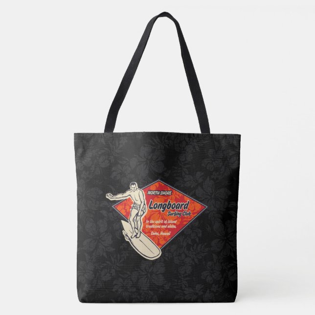 Club Surfing Diamond Hawaiian Hibiscus Beach Bag (Front)