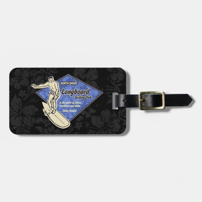 Club Surfing Diamond Hawaiian Luggage Tag (Front Horizontal)