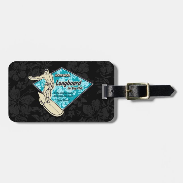 Club Surfing Diamond Hawaiian Luggage Tag (Front Horizontal)