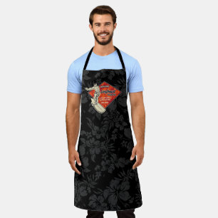 Club Surfing Diamond Hawaiian Print Apron