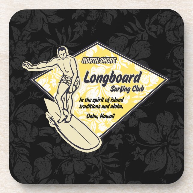 Club Surfing Diamond Hawaiian Tiki Bar Coasters (Front)