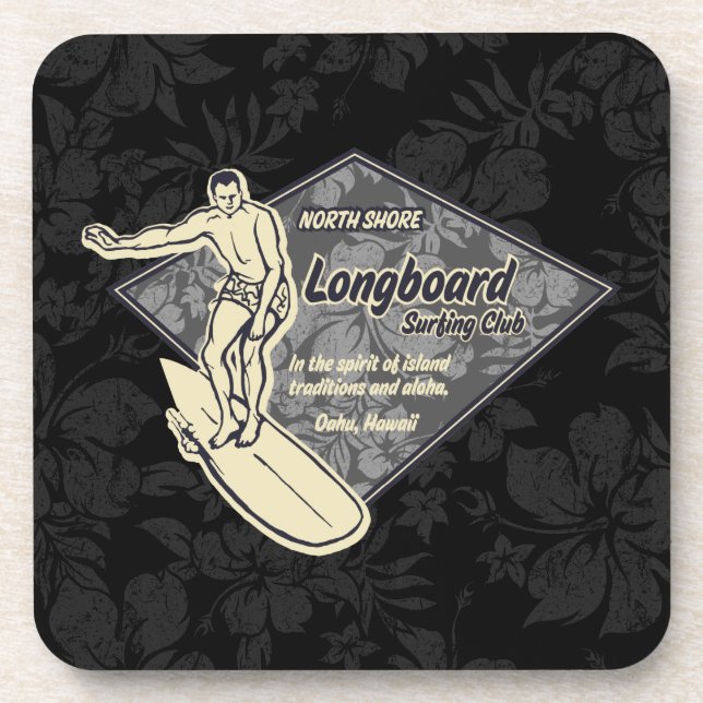 Club Surfing Diamond Hawaiian Tiki Bar Coasters (Front)