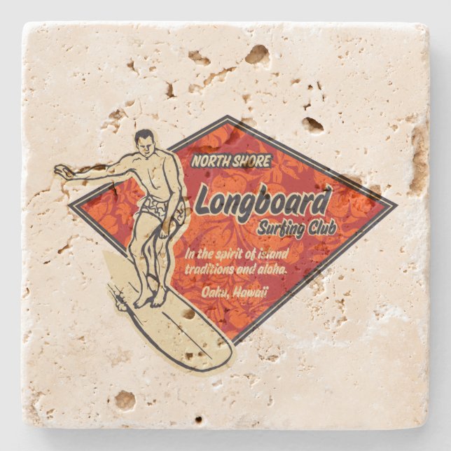 Club Surfing Diamond Hawaiian Tiki Bar Coasters (Front)
