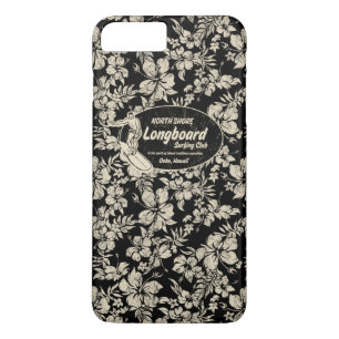 Club Surfing Longboard Logo and Hibiscus Hawaiian iPhone 8 Plus/7 Plus Case