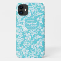 Club Surfing Longboard Logo and Hibiscus Hawaiian