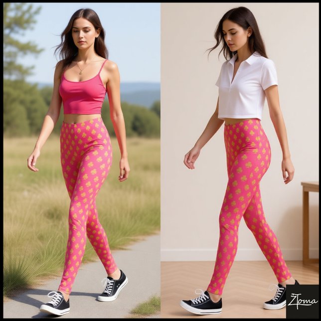 Club Symbol Pattern Dark Pink Leggings (Creator Uploaded)