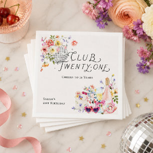 Club Twenty-One Garden Disco Floral Napkin
