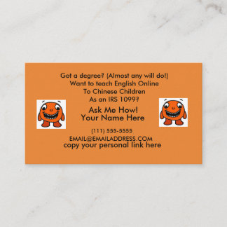 Club VIP 4 AM Teacher Referral Business Card