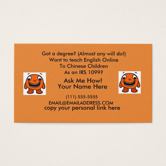 Club VIP 4 AM Teacher Referral Business Card