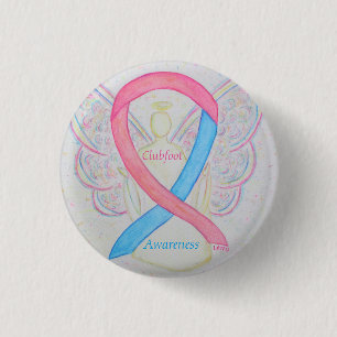 Clubfoot Awareness Angel Ribbon Custom Pin Buttons