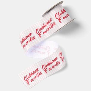 Clubhouse Favourites Pink And Red Typography Satin Ribbon