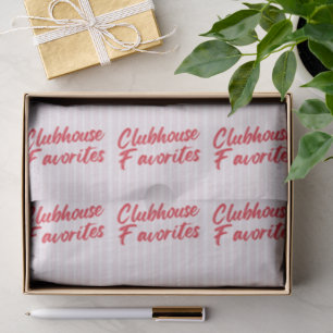 Clubhouse Favourites Pink And Red Typography Tissue Paper
