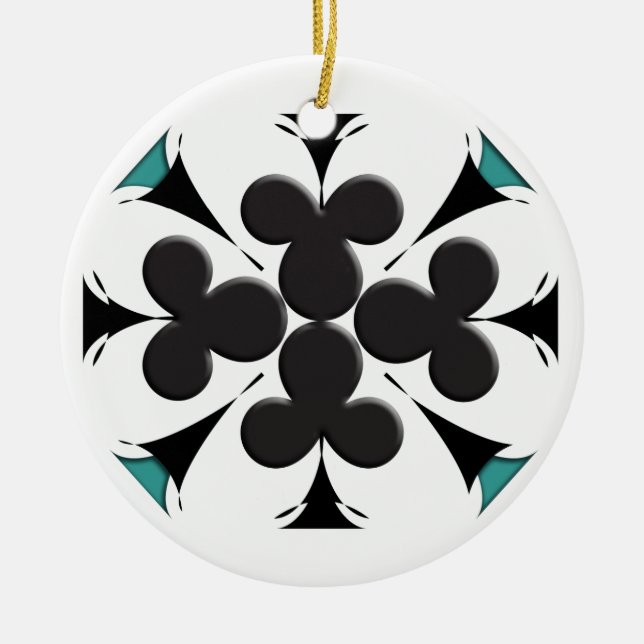 Clubs Ceramic Tree Decoration (Front)