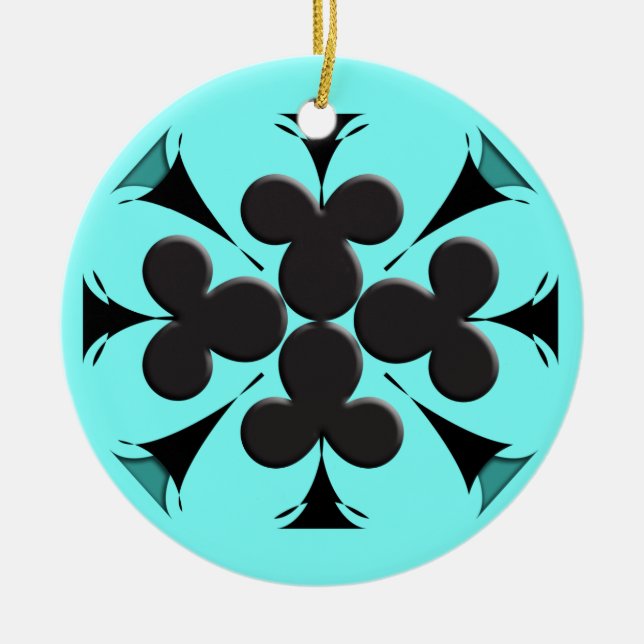 Clubs Ceramic Tree Decoration (Front)