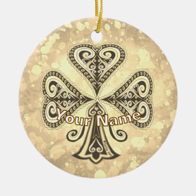 Clubs poker ceramic tree decoration (Front)