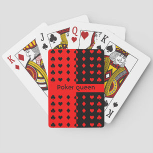 Clubs, spades, hearts, diamonds - poker queen   playing cards