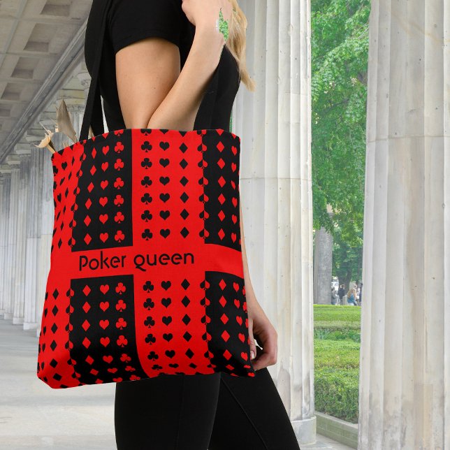 Clubs, spades, hearts, diamonds - poker queen  tote bag (Creator Uploaded)