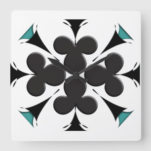 Clubs Square Wall Clock
