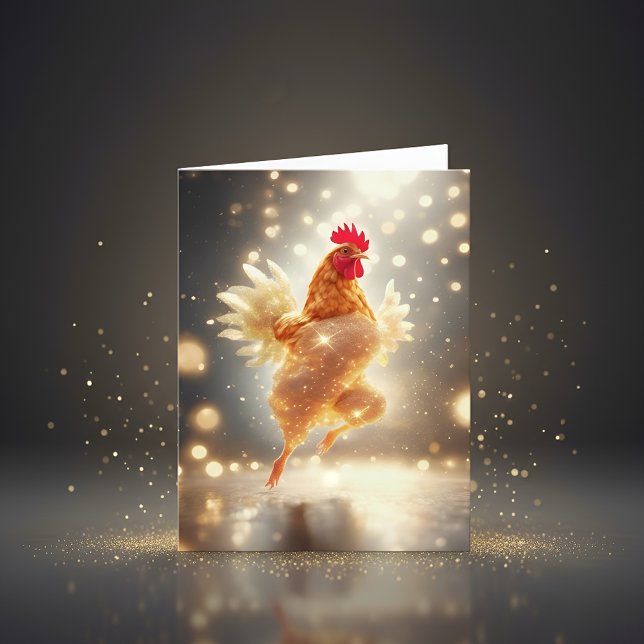 Cluck and Sparkle - sparkling chicken  Card (Creator Uploaded)