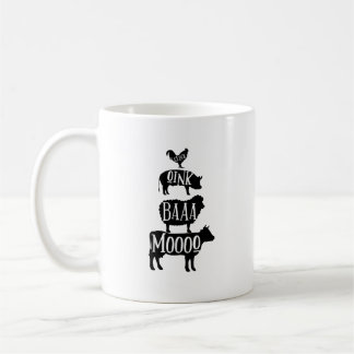 Cluck Oink Baa Moo - Chicken Pig Sheep Cow Farmer  Coffee Mug