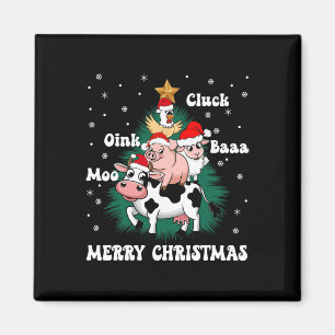 Cluck Oink Baa Moo Farm Animal Christmas Tree Merr Magnet