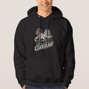 Cluck Yeah Funny Skateboarding Chicken, Skater Hum Hoodie