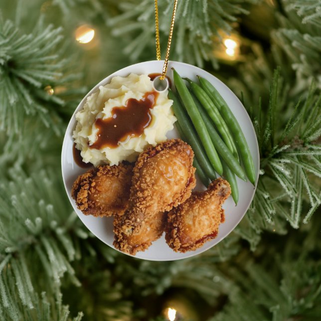 Cluck Yeah, It's Christmas! Funny Chicken Pun Ceramic Tree Decoration (Tree)