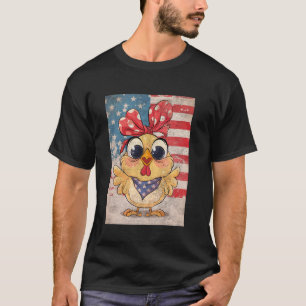 Cluckin' Proud Americana Cute Chicken And American T-Shirt