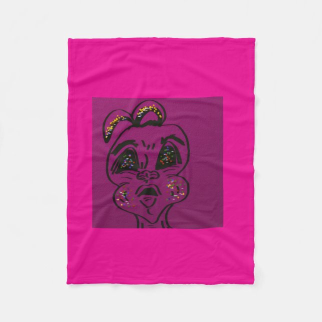 Clueless Bunny Fleece Blanket (Front)