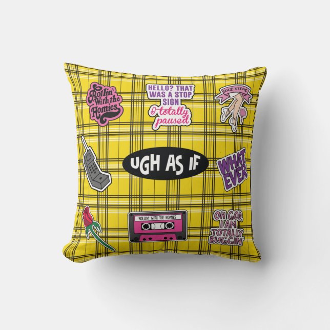 Clueless inspired ugh as if 90s theme party paper  cushion (Front)