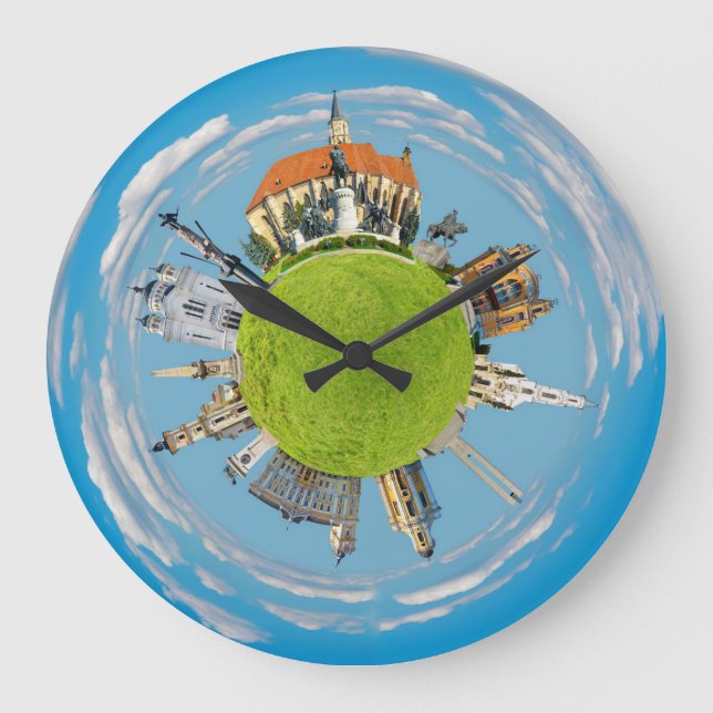cluj napoca city romania little planet landmark ar large clock (Front)