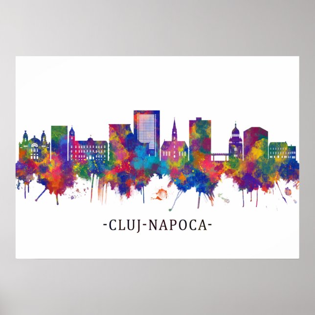 Cluj-Napoca Romania Skyline Poster (Front)