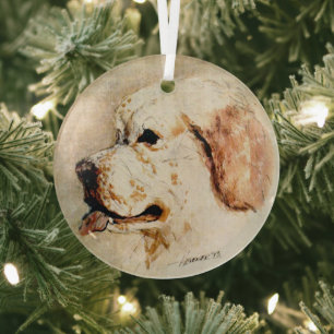 Clumber by Hevener Glass Tree Decoration