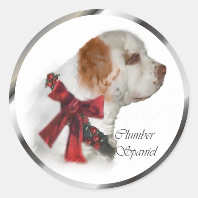 Clumber Spaniel Christmas Gifts Classic Round Sticker (Front)