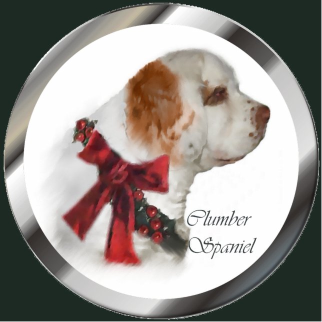 Clumber Spaniel Christmas Gifts Ornament Photo Sculpture Decoration (Front)