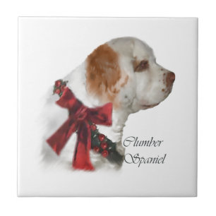 Clumber Spaniel Christmas Tile