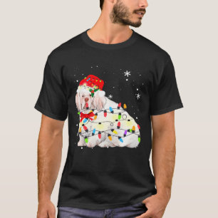 Clumber Spaniel Dog Christmas Light Xmas Mum Dad T-Shirt