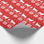 Clumber Spaniel Dog Silhouettes Christmas Holiday Wrapping Paper<br><div class="desc">Clumber Spaniels Christmas Gift Wrap. Red and white knit Christmas sweater style pattern with Clumber silhouettes. Brighten up someone’s holiday with a special gift wrapped in this cute Clumber Spaniels patterned wrapping paper. Check out Jenn's Doodle World for even more festive xmas gift wrap for lovers of many dog breeds....</div>
