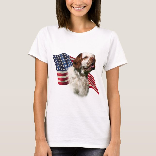Clumber Spaniel Flag T-Shirt (Front)