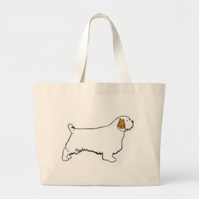 clumber spaniel large tote bag (Front)