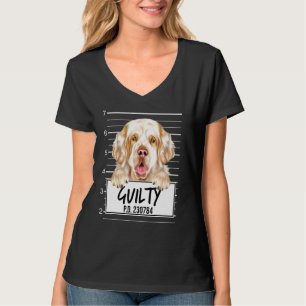 Clumber Spaniel Mugshot Guilty Dog T-Shirt