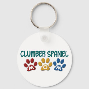 CLUMBER SPANIEL Mum Paw Print 1 Key Ring